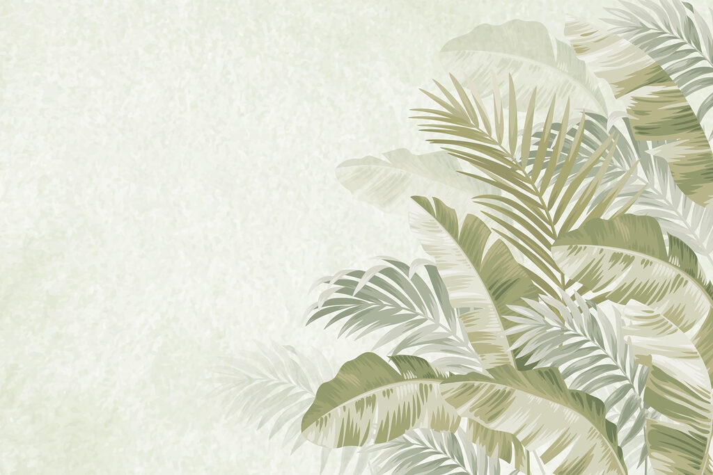 Feuillage tropical paisible — motif complet