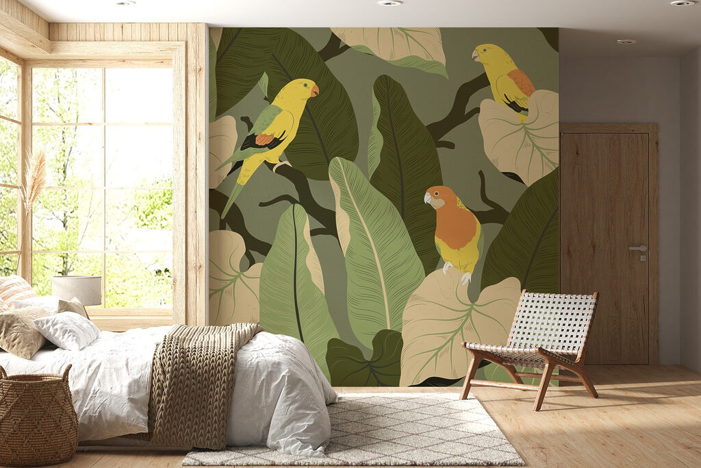 Oiseaux colorés au jardin — intérieur 2