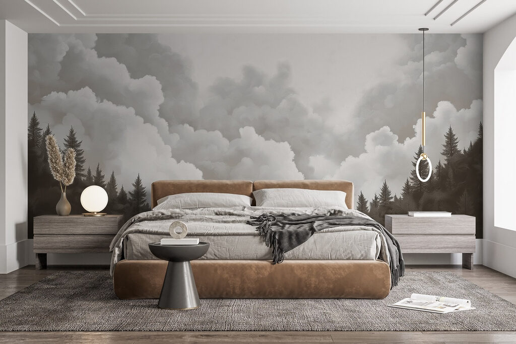 Pins sous les nuages dans un intérieur