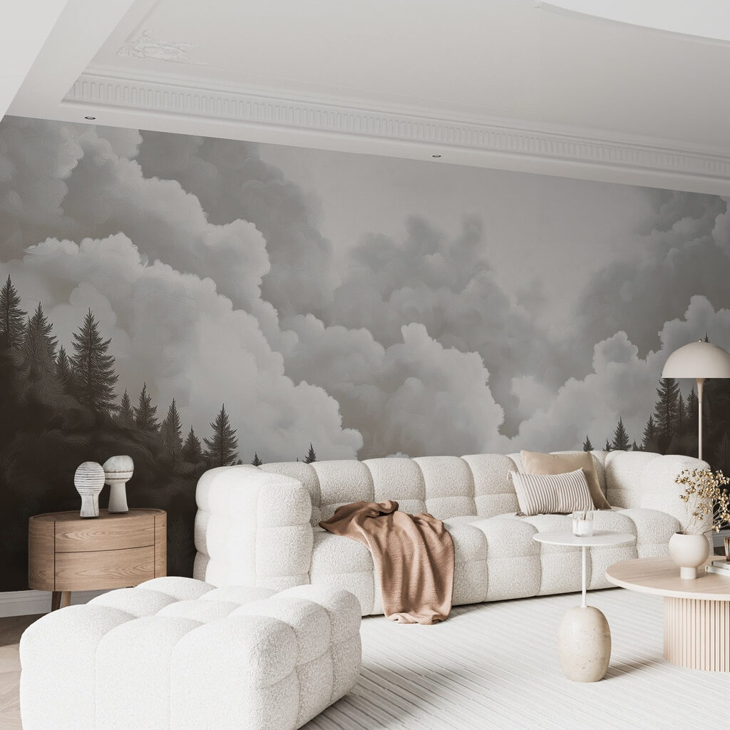 Pins sous les nuages dans un intérieur