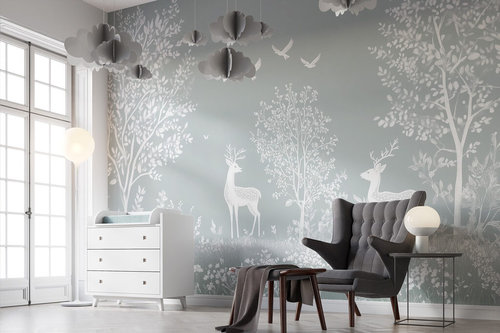 Cerfs blancs en forêt — intérieur 2
