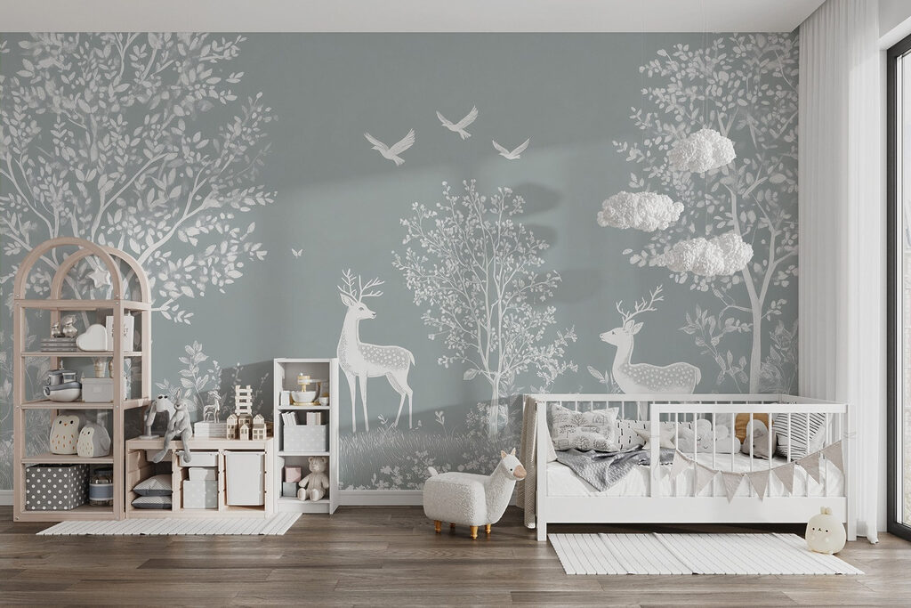 Cerfs blancs en forêt — intérieur 4