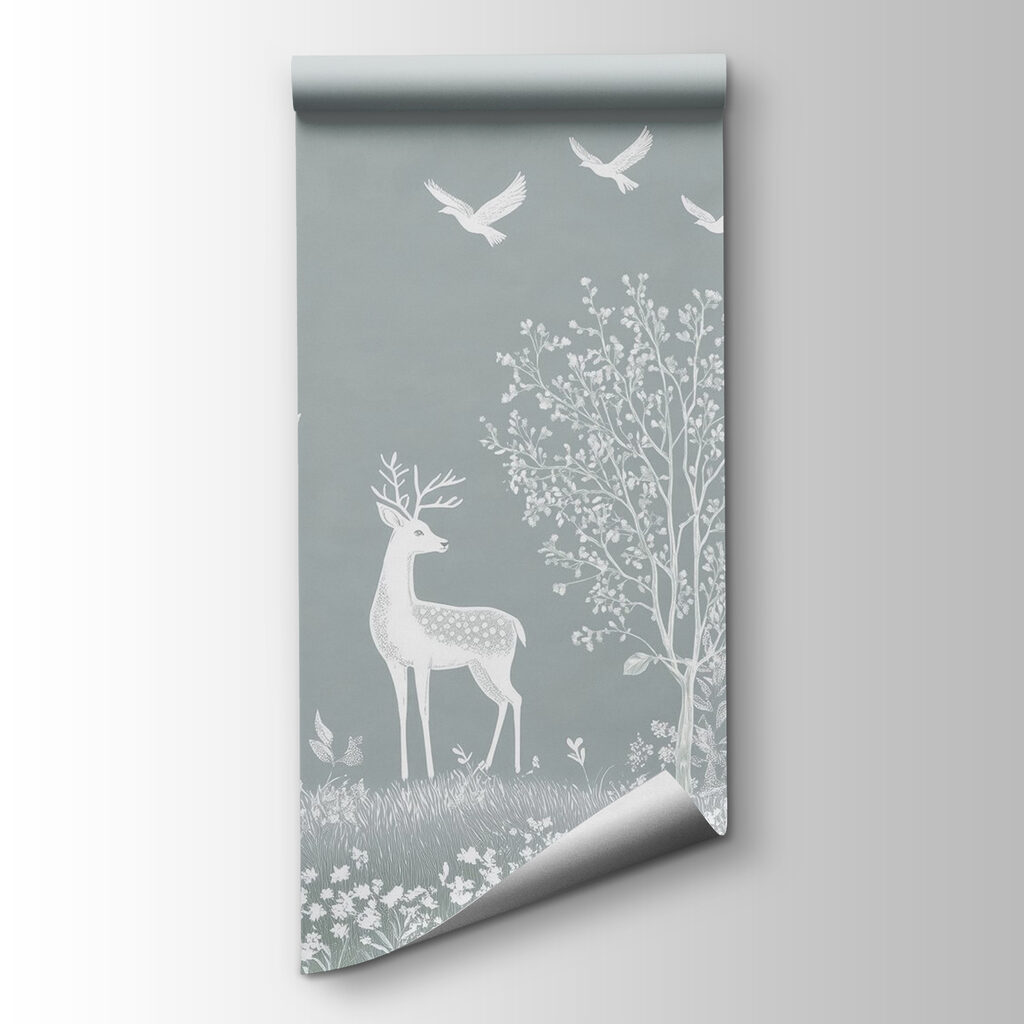 Cerfs blancs en forêt — vue du produit