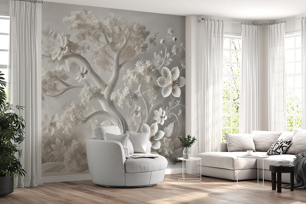 Arbre blanc en fleurs — intérieur 2