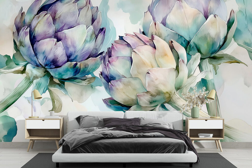 Fleurs d’artichaut dans un intérieur