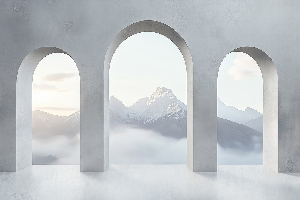 Arcades face aux sommets — motif complet