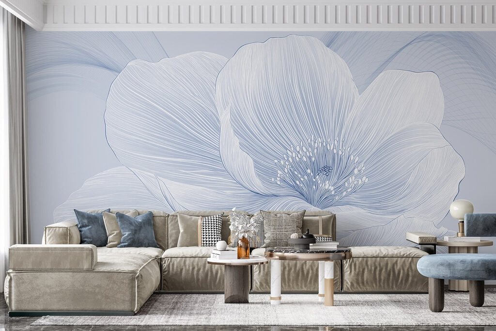 Fleur aux lignes fines dans un intérieur