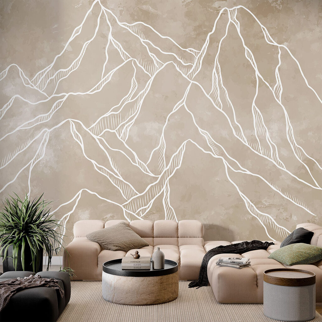 Montagnes au trait dans un intérieur