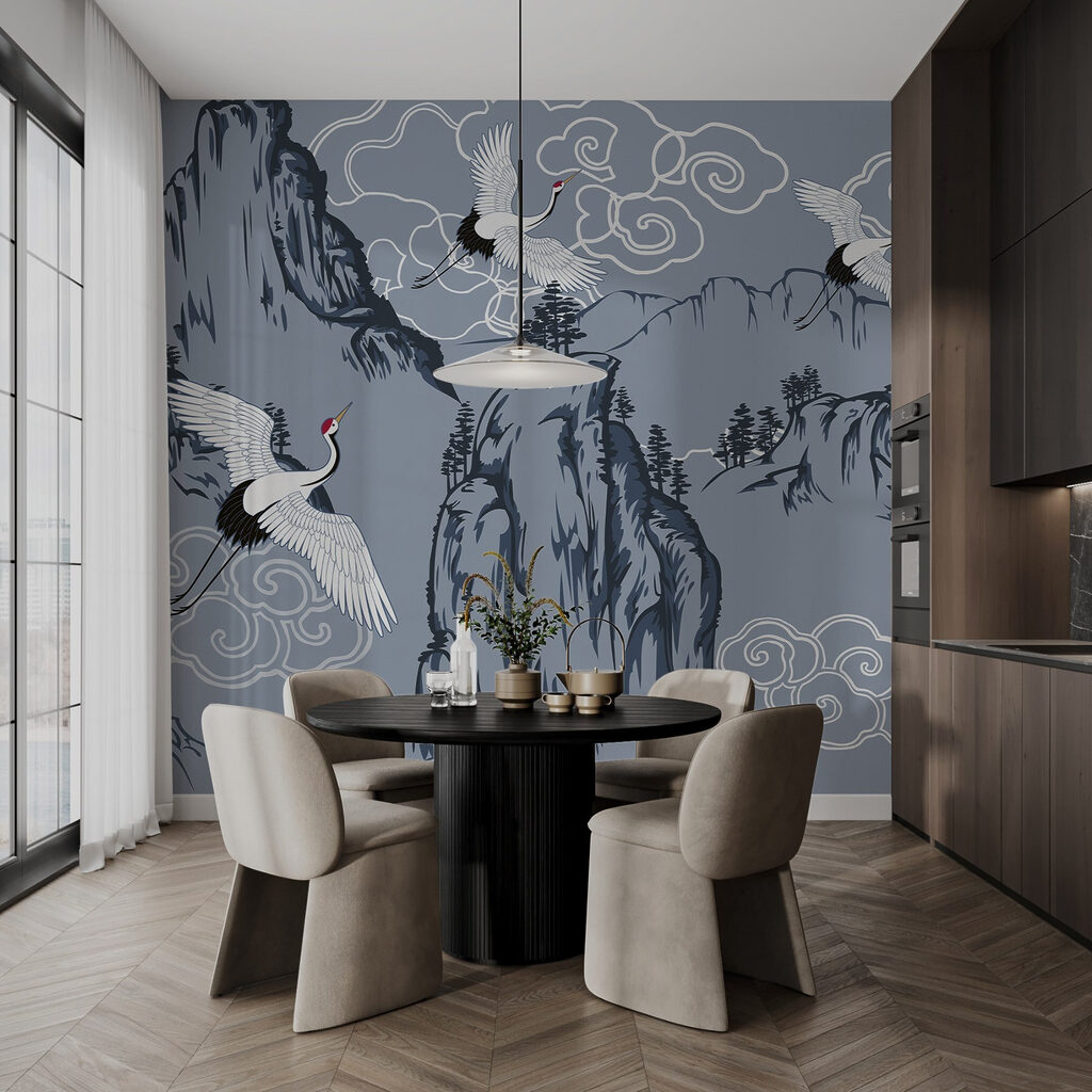 Grues au-dessus des montagnes — intérieur 2