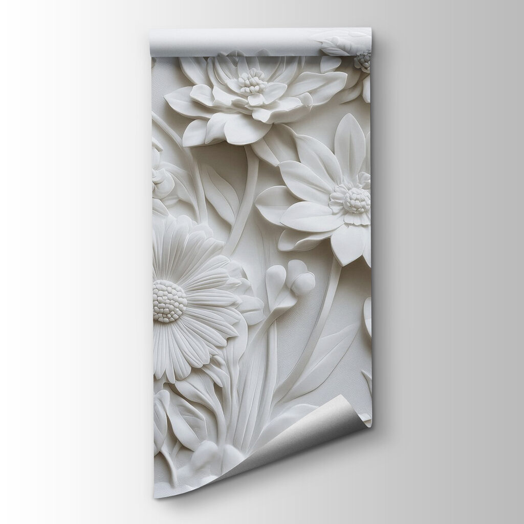 Sculpture florale blanche — vue du produit