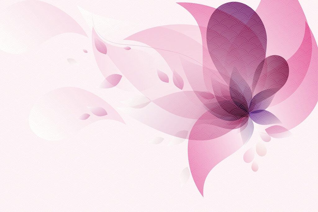 Fleur rose et violette — motif complet