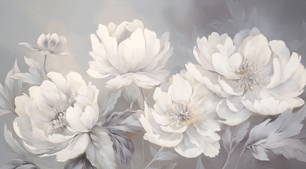 Fleurs et ombres fraîches — motif complet
