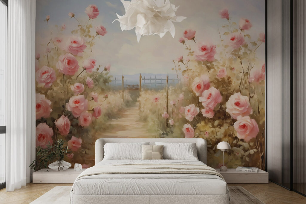 Entre roses et mer dans un intérieur