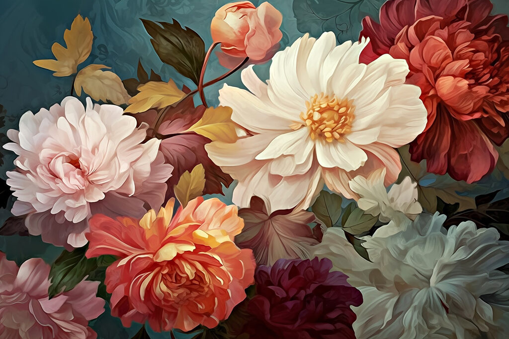 Bouquet serein et coloré — motif complet