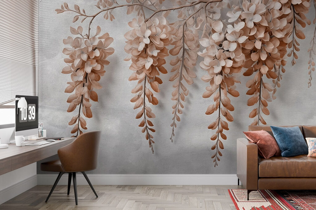 Grappes de fleurs suspendues dans un intérieur
