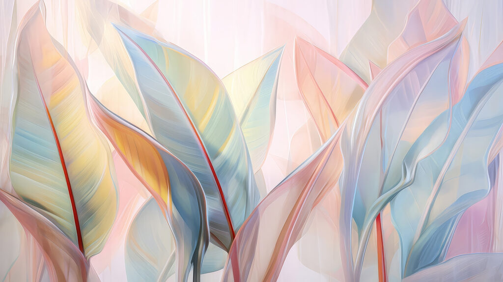 Longues feuilles superposées — motif complet