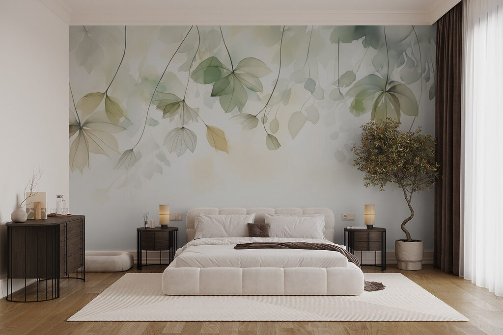 Feuillage en voile dans un intérieur