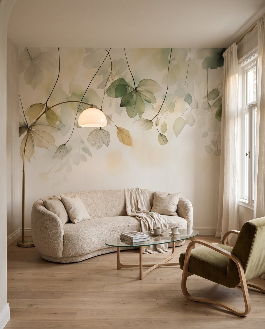 Feuillage en voile dans un intérieur