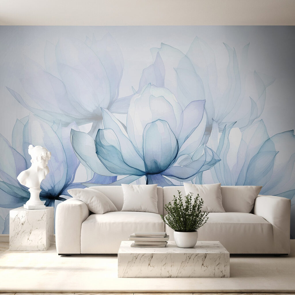 Fleurs façon aquarelle dans un intérieur