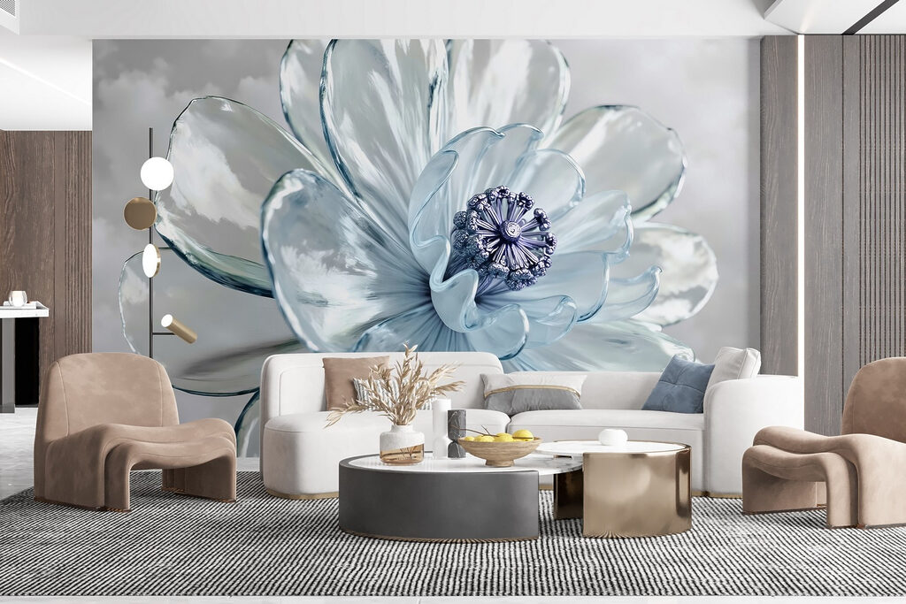 Fleur de cristal dans un intérieur