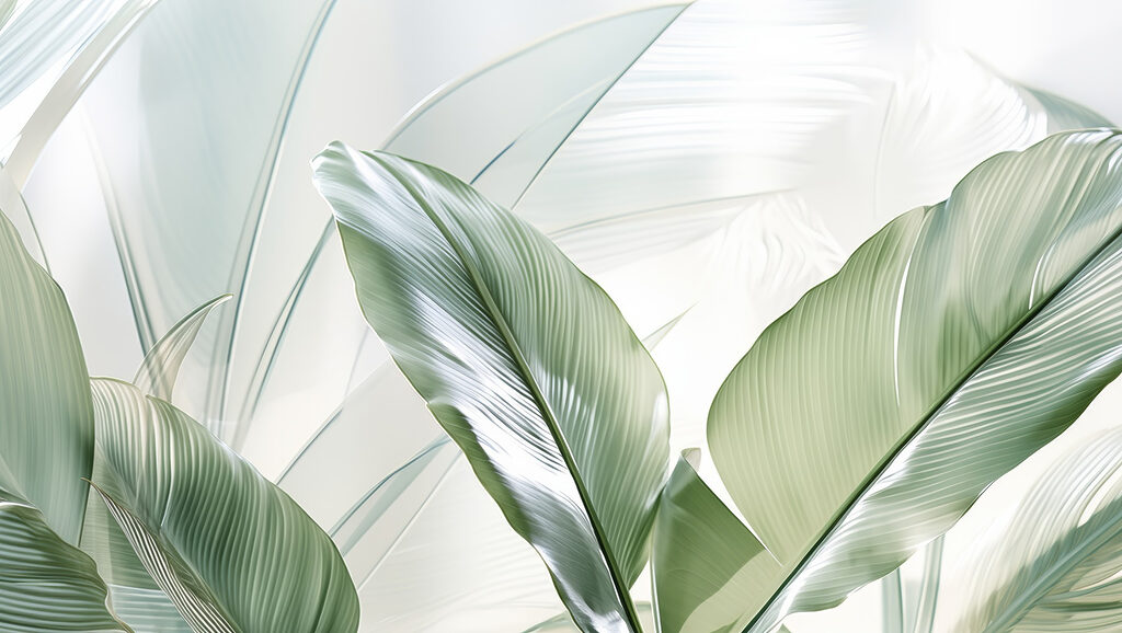 Feuilles vertes en diagonale — motif complet