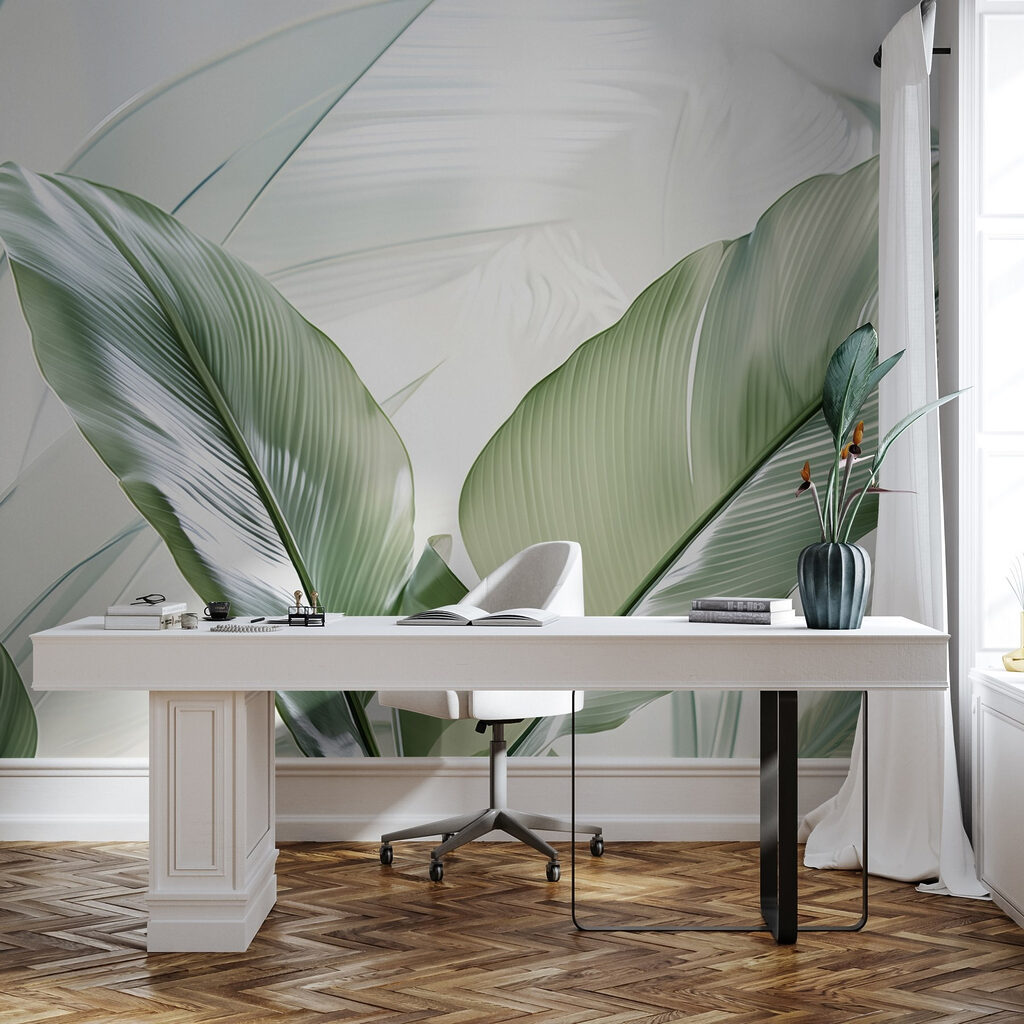 Feuilles vertes en diagonale — intérieur 2