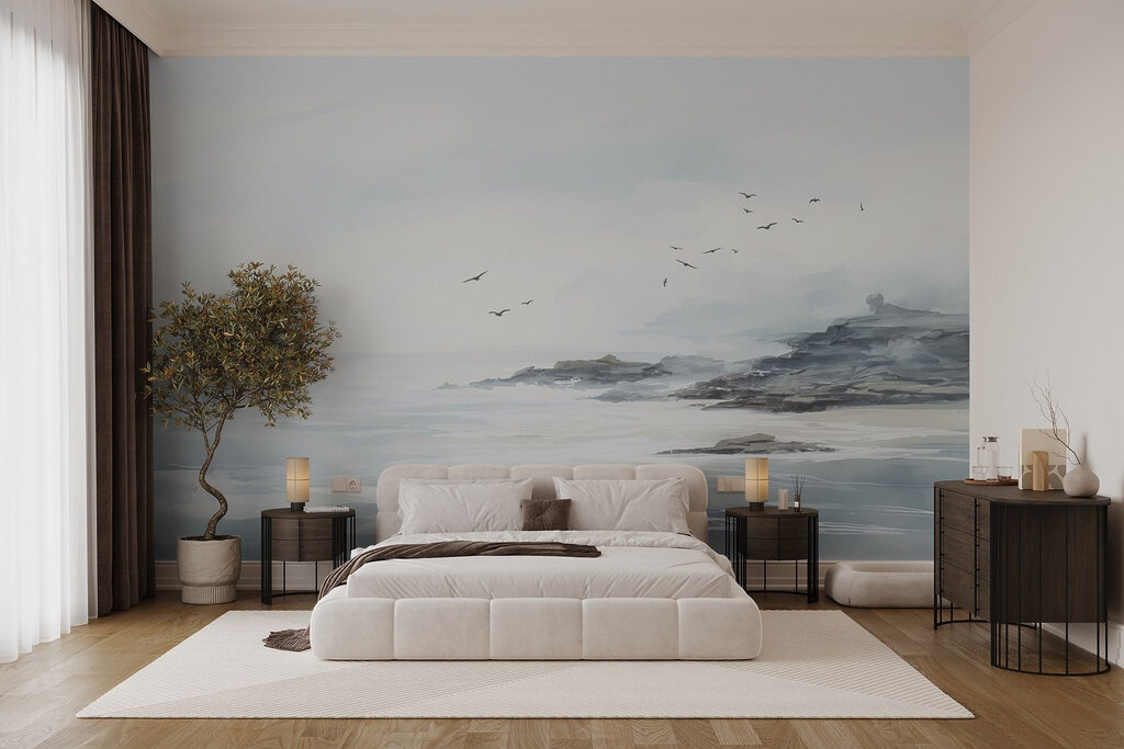 Oiseaux au-dessus des rochers — intérieur 1