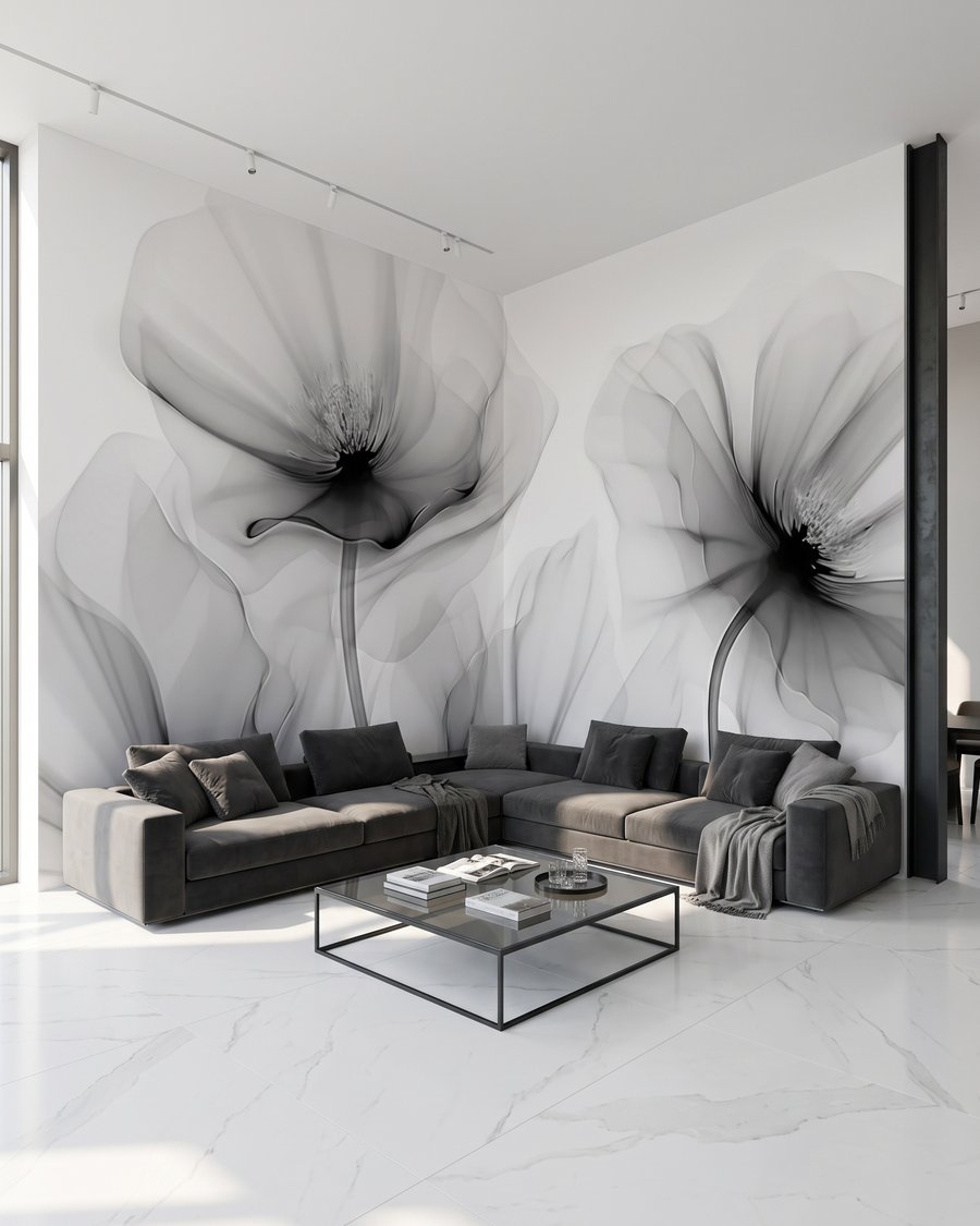Fleurs aux cœurs profonds dans un intérieur