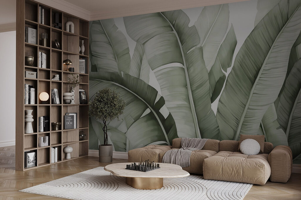 Feuillage en gros plan dans un intérieur
