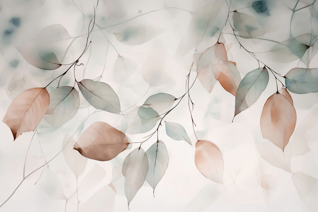 Feuilles et fins rameaux — motif complet