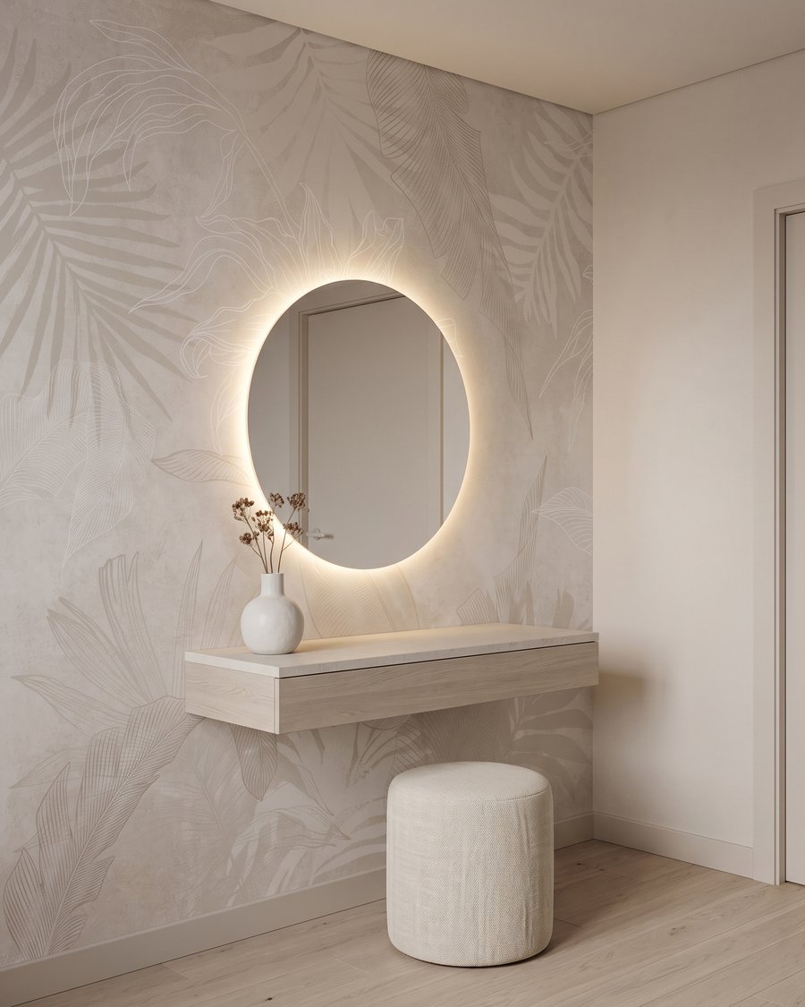 Feuilles tropicales estompées — intérieur 1