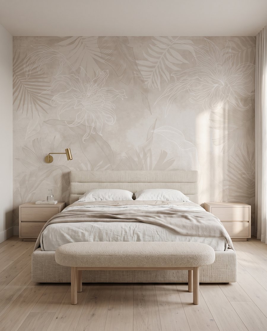 Feuilles tropicales estompées — intérieur 2