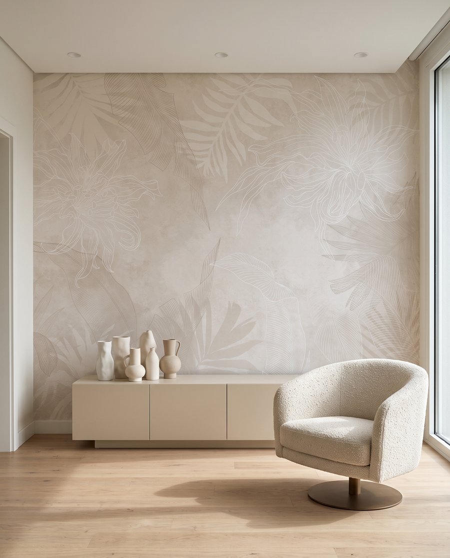 Feuilles tropicales estompées — intérieur 4