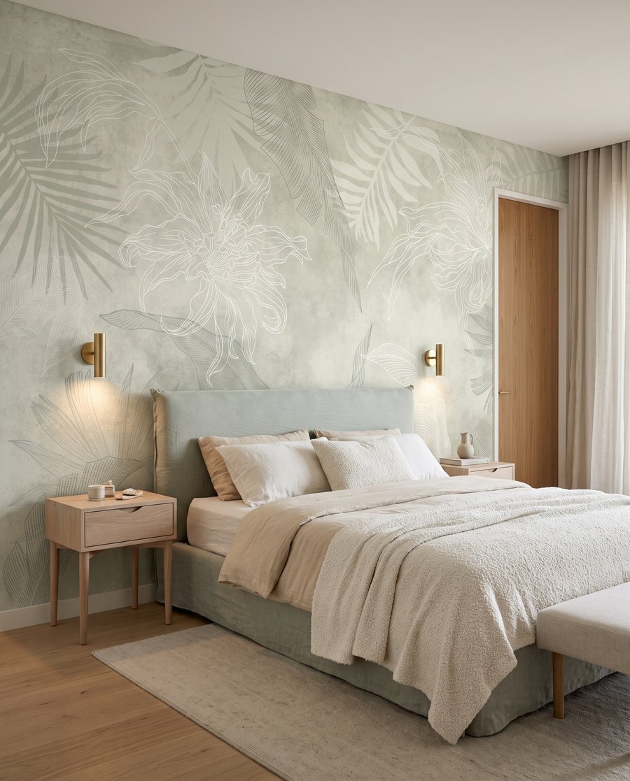 Feuilles tropicales estompées — intérieur 3