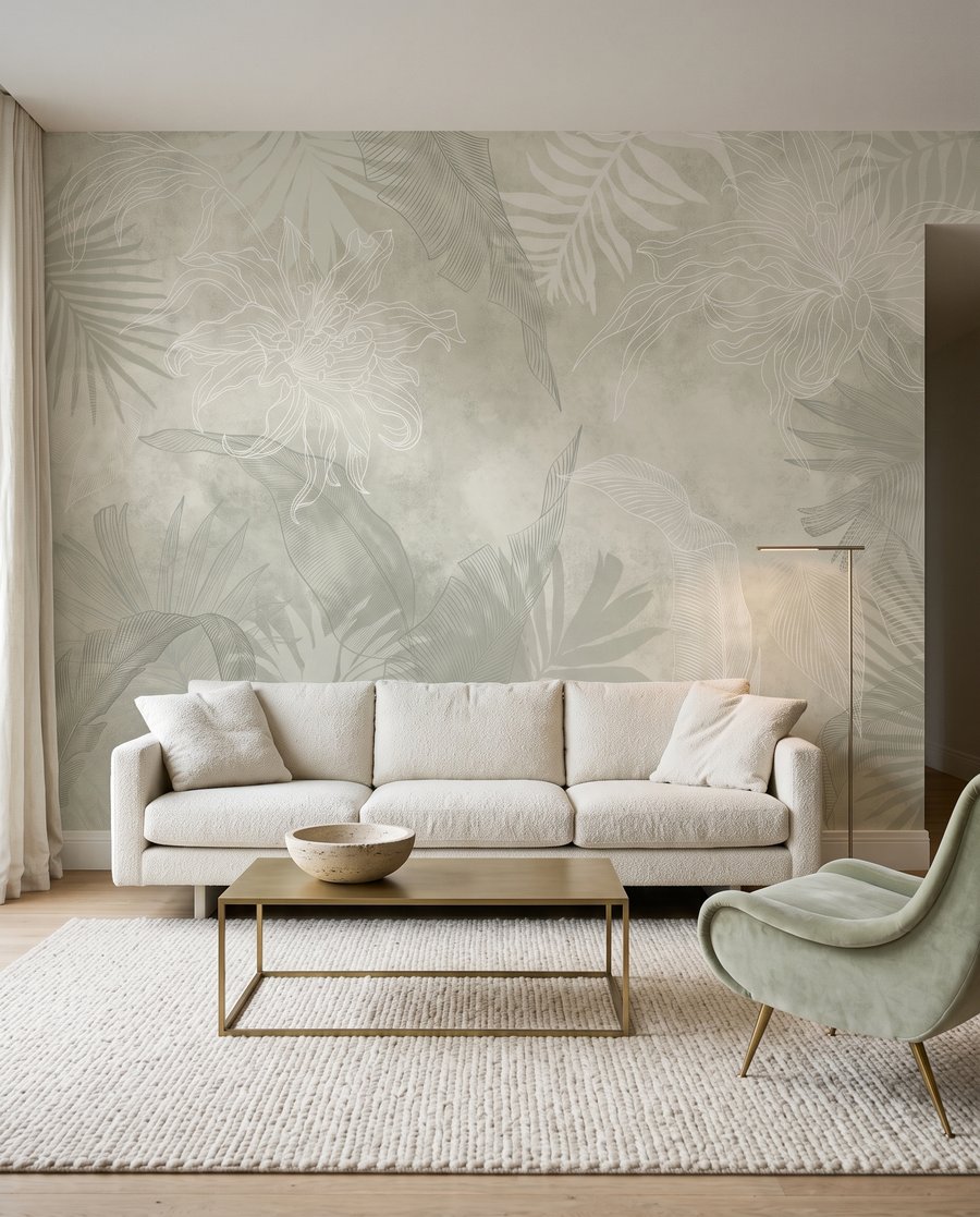 Feuilles tropicales estompées — intérieur 4