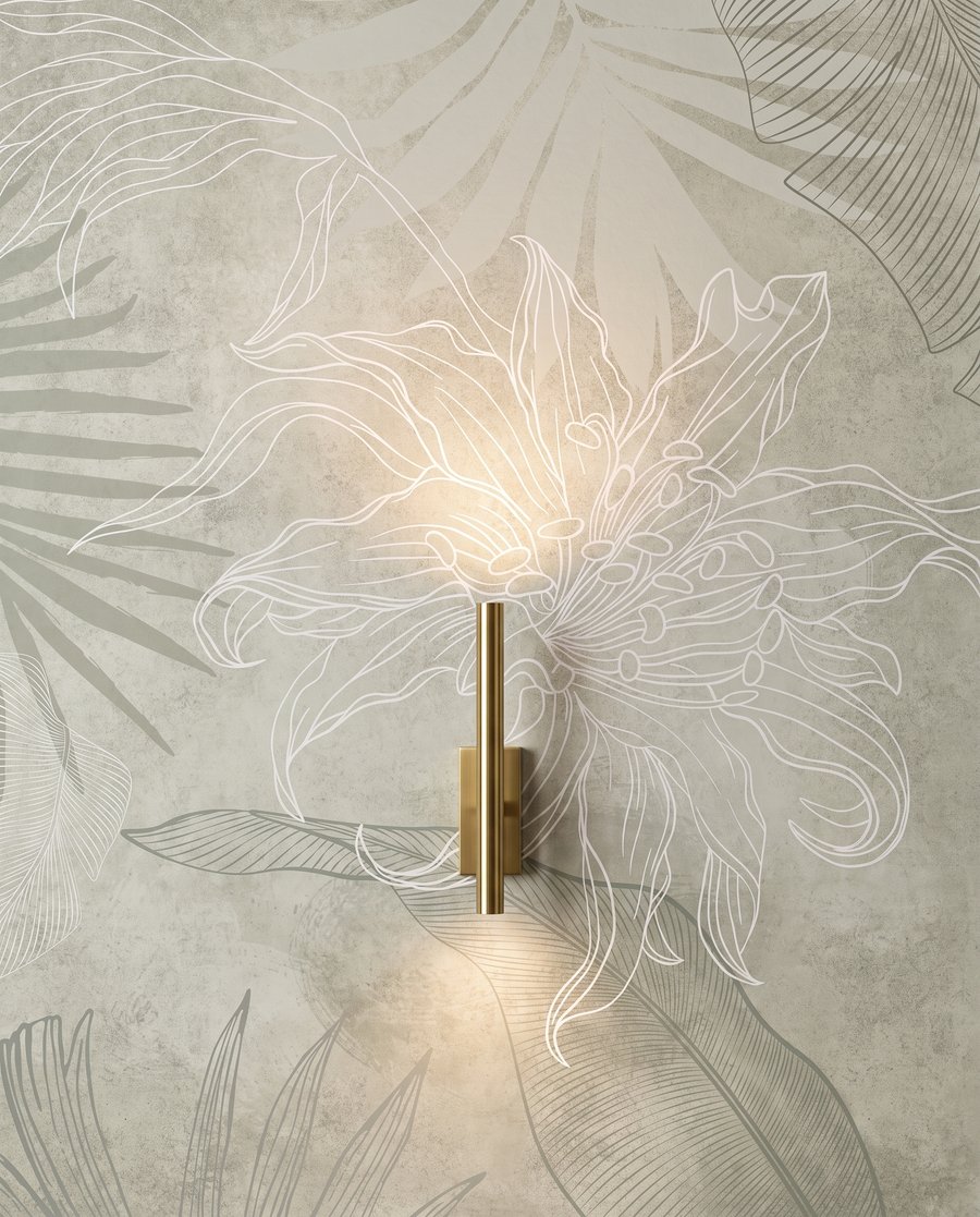 Feuilles tropicales estompées — détail
