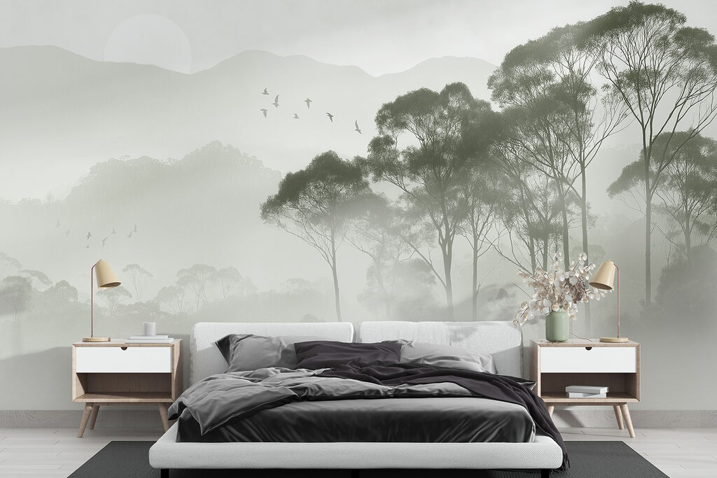 Brume sur la colline dans un intérieur