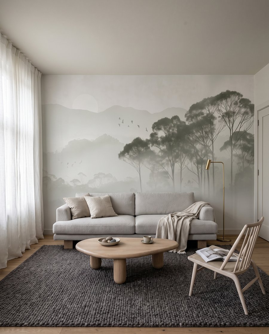 Brume sur la colline dans un intérieur