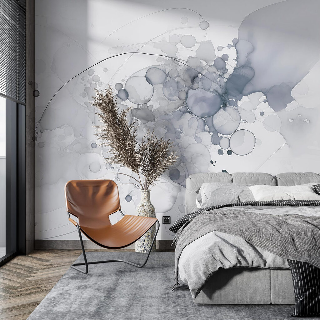 Bulles et courbes légères dans un intérieur