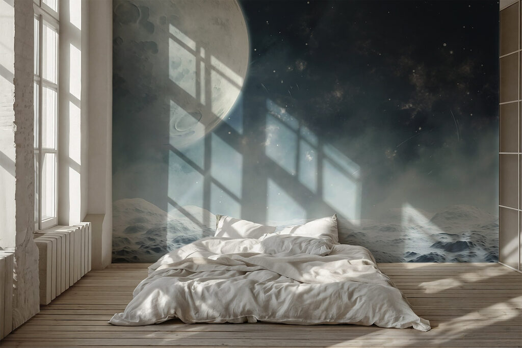 Lune sur la neige dans un intérieur