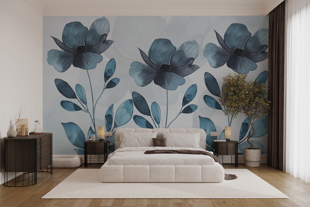 Fleurs et feuilles ovales — intérieur 1