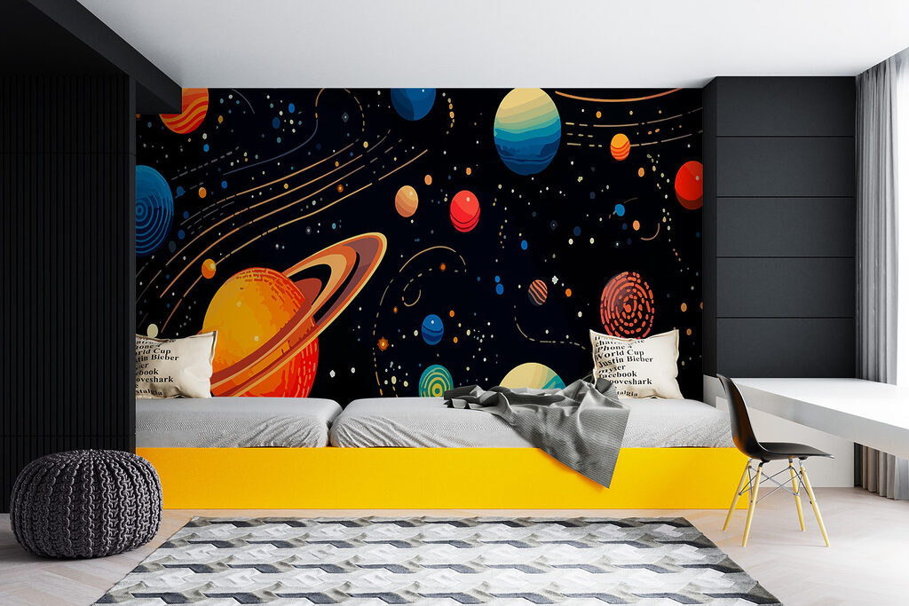 Planètes et étoiles colorées — intérieur 2