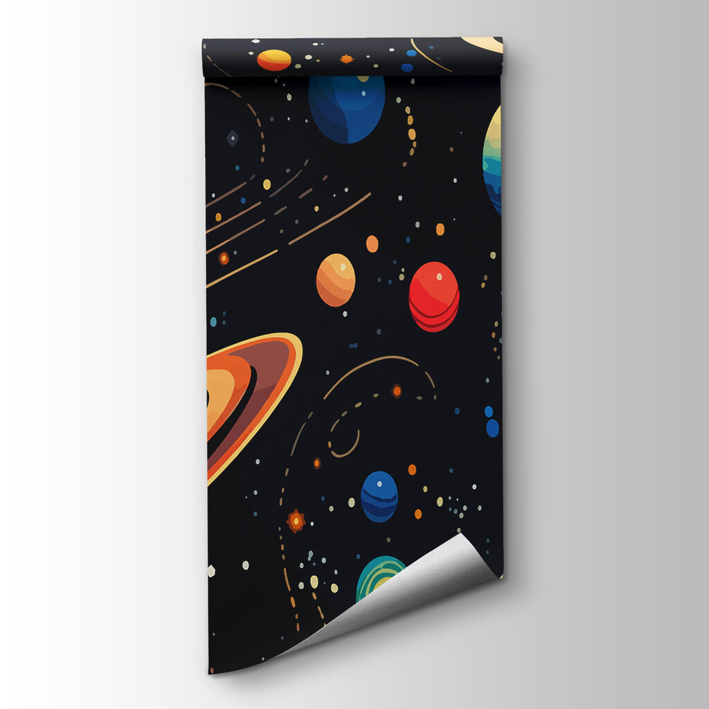 Planètes et étoiles colorées — vue du produit