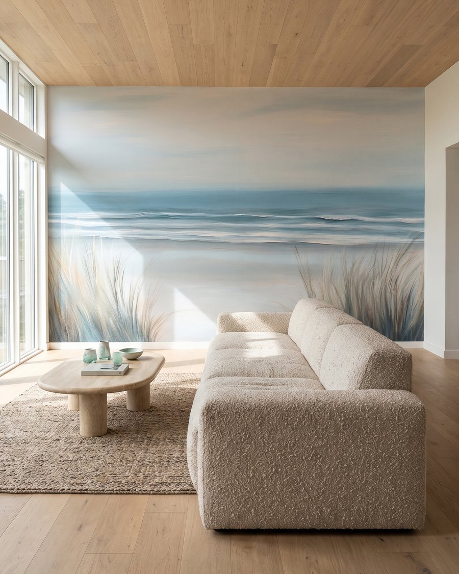 Mer vue des dunes dans un intérieur