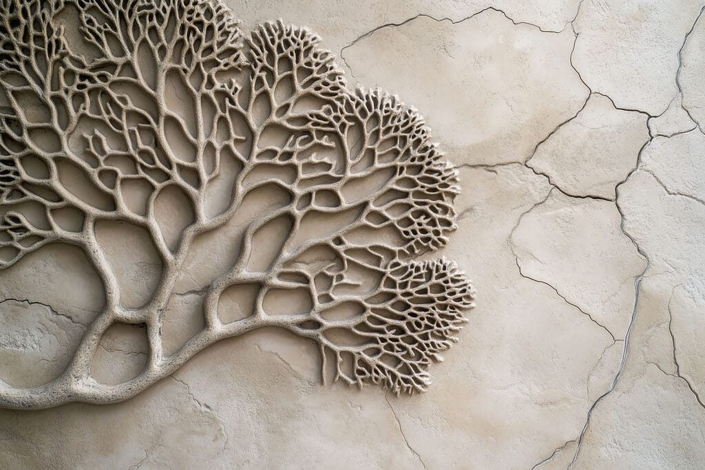 Corail sur béton — motif complet