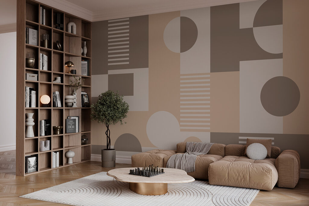 Collage géométrique dans un intérieur