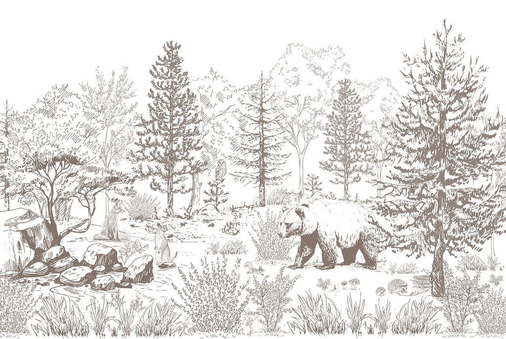 Ours dans les bois — motif complet