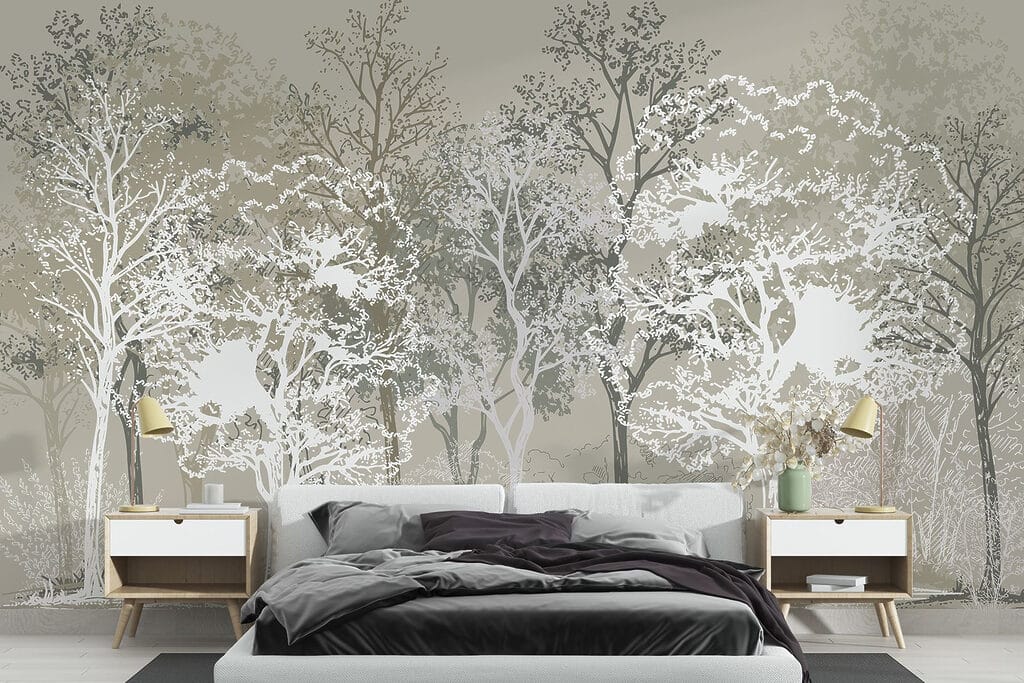 Arbres en lignes contrastées — intérieur 2