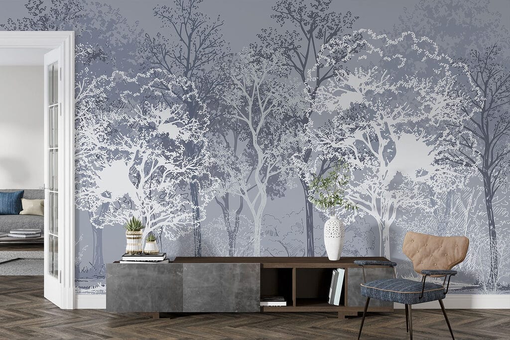 Arbres en lignes contrastées — intérieur 2