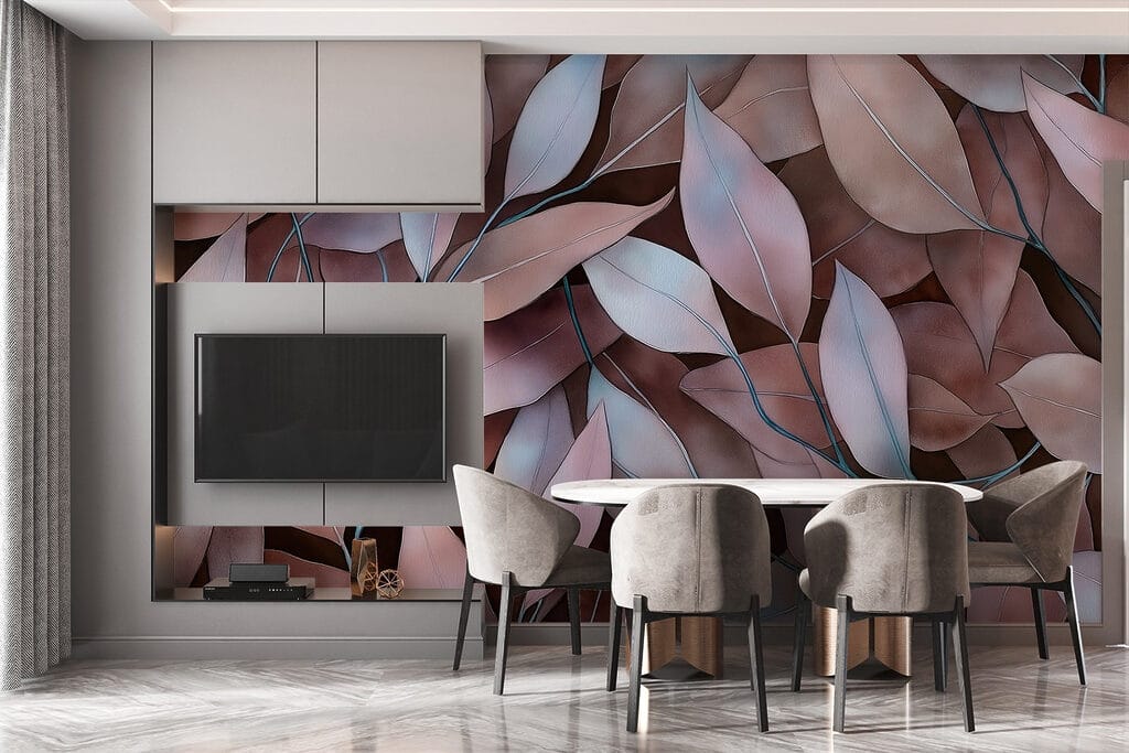 Feuilles entrelacées dans un intérieur